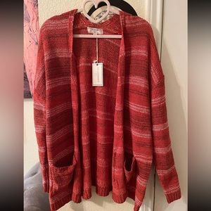 Plus Size Womens orange sweater with pockets size 1X New